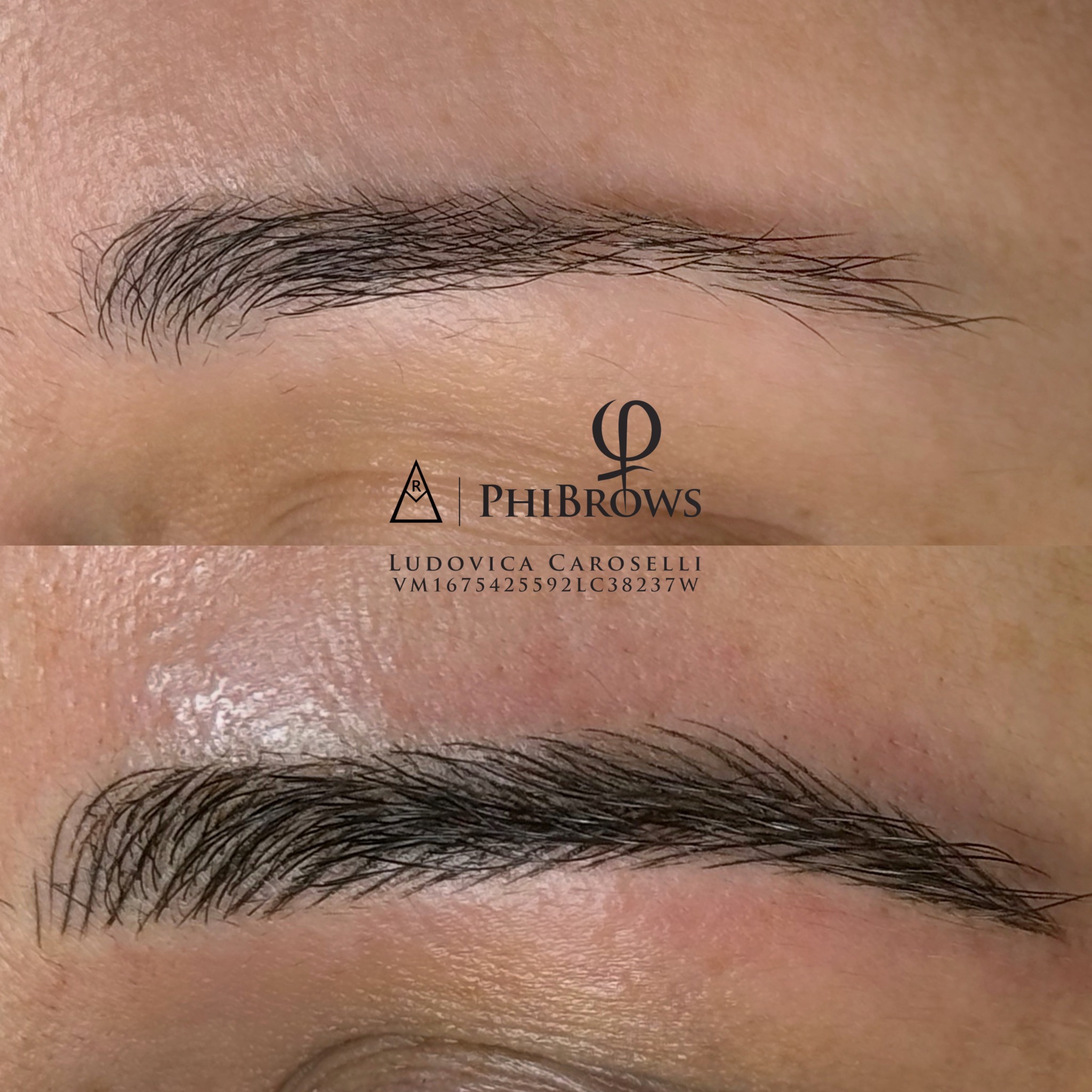 Risultato reale di microblading con effetto pelo per pelo