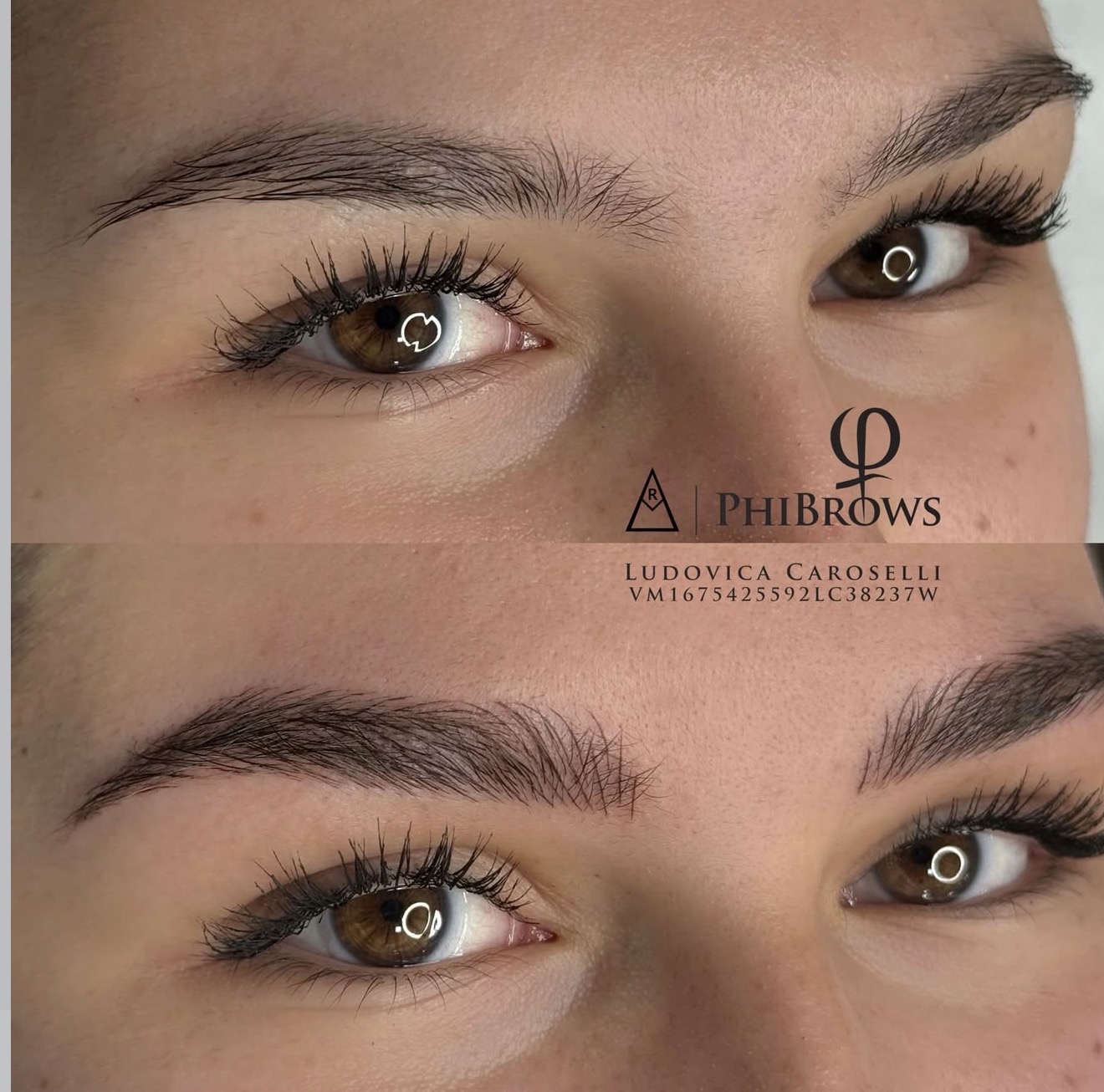 Microblading con pigmento studiato sulle sopracciglia naturali
